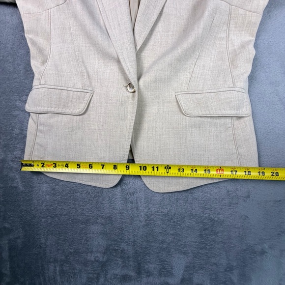 Calvin Klein Blazer Women's 12P Beige Single-Button Notch Stretch Suit Jacket - Picture 14 of 16